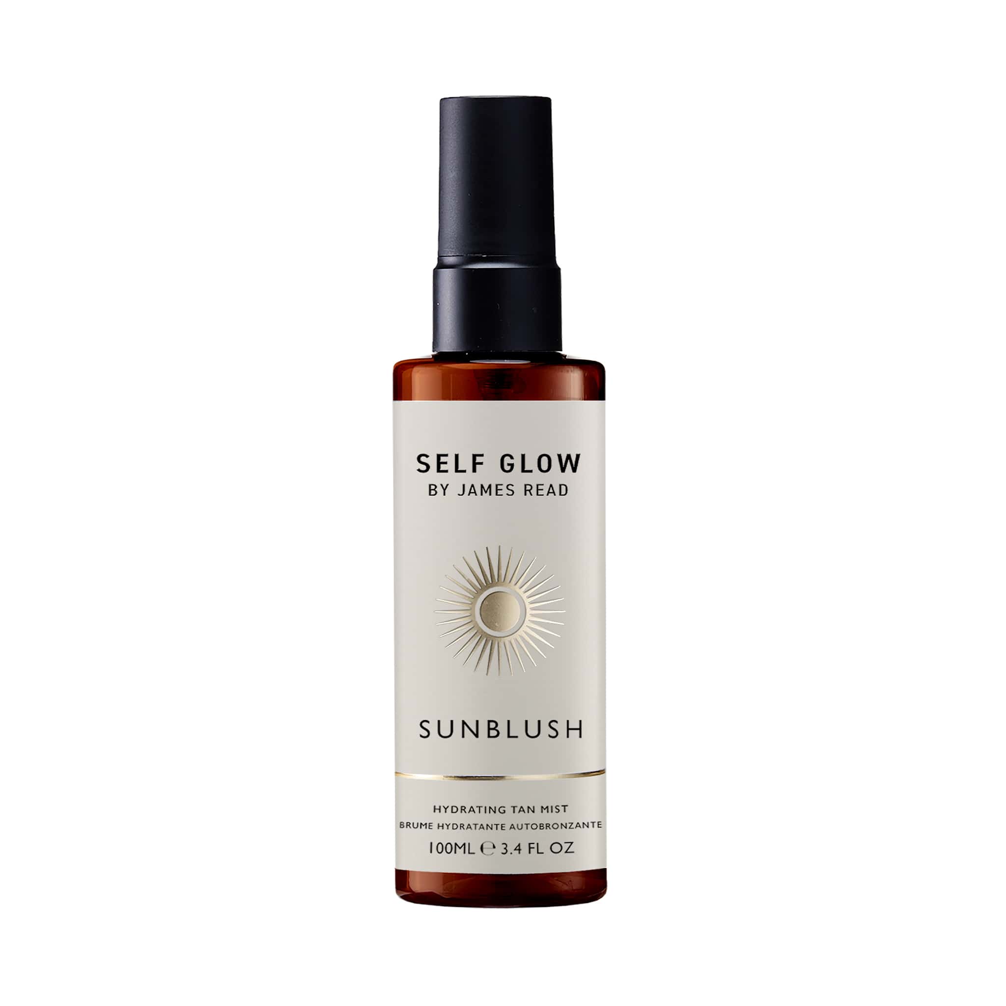 Self Glow by James Read Sunblush Hydrating Tan Mist product on a white background.